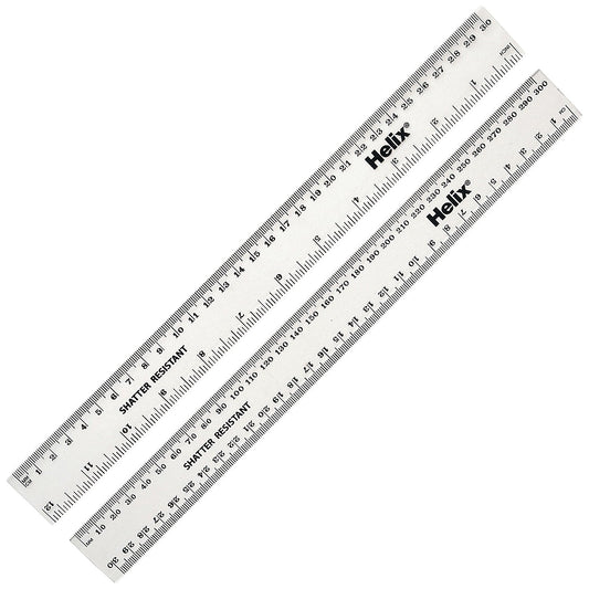 Shatterproof Rulers 30cm Clear (Pack of 100)