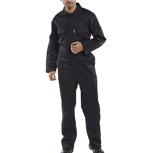 Beeswift Regular Boilersuit, Black, 42 Inch Chest Easy2Order : RPCBSBL42
