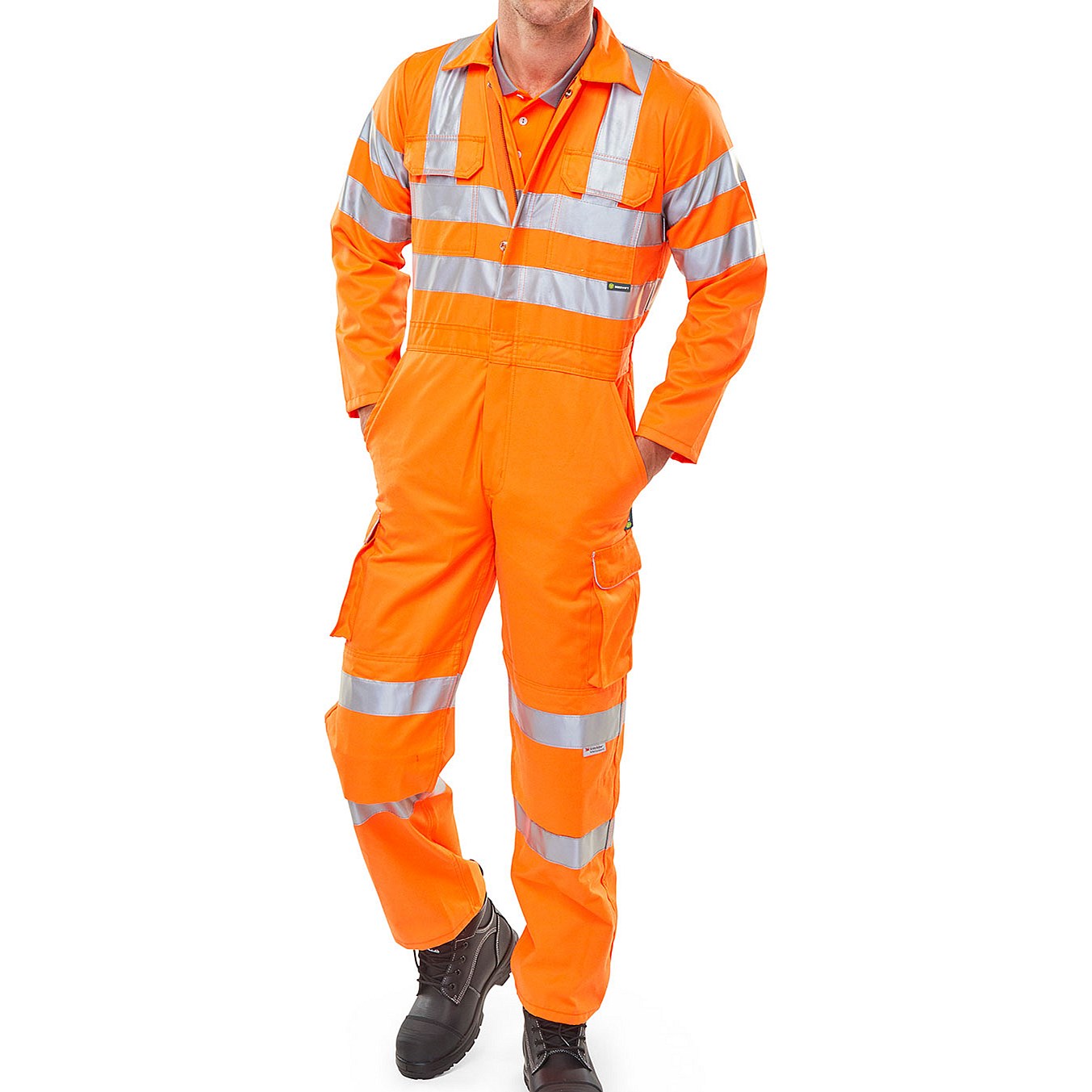 Beeswift Railspec Coveralls With Reflective Tape, Orange, 44T