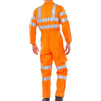 Beeswift Railspec Coveralls With Reflective Tape, Orange, 48T
