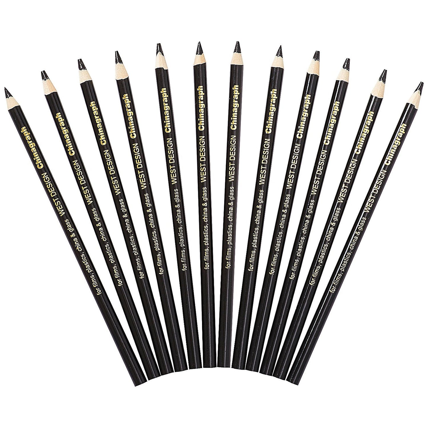 West Design Black Chinagraph Marking Pencil (12 Pack)