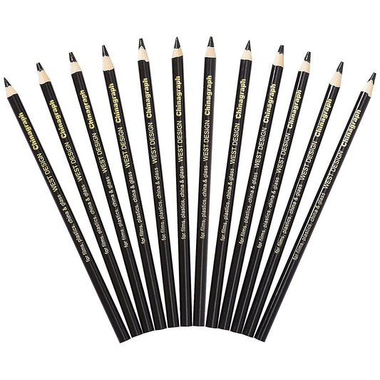 West Design Black Chinagraph Marking Pencil (12 Pack)