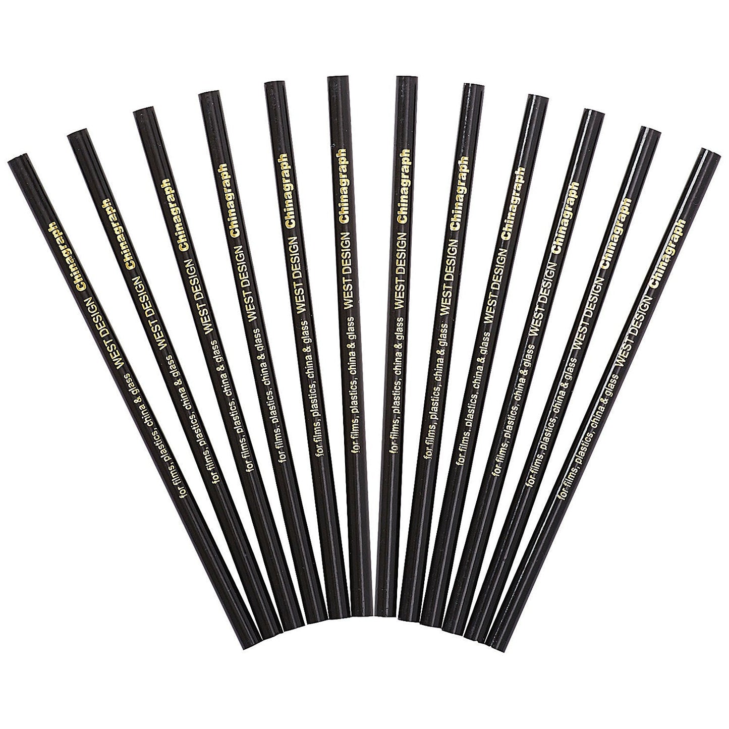 West Design Black Chinagraph Marking Pencil (12 Pack)
