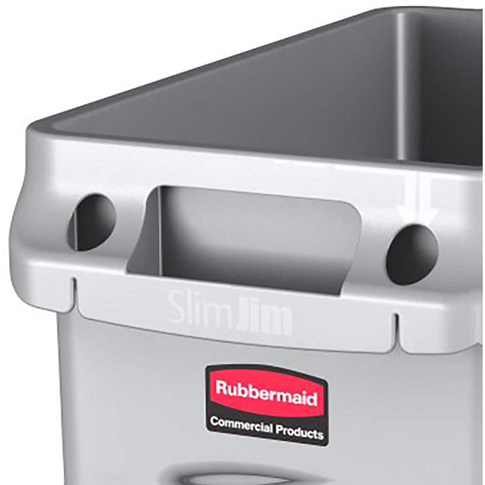 Rubbermaid Slim Jim Recycling Container Bin, 60 Litre, Grey