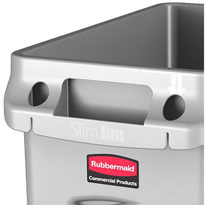 Rubbermaid Slim Jim Recycling Container Bin, 60 Litre, Grey