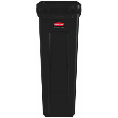 Rubbermaid Slim Jim Vented Container, 87 Litre, Black