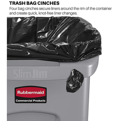 Rubbermaid Slim Jim Vented Container, 87 Litre, Black