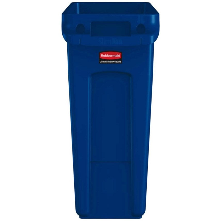Rubbermaid Slim Jim Vented Container, 60 Litre Blue