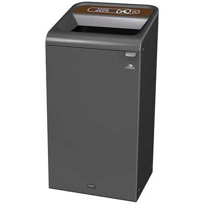 Rubbermaid Configure Container with Food Waste Label, 87 Litres, Grey/Brown