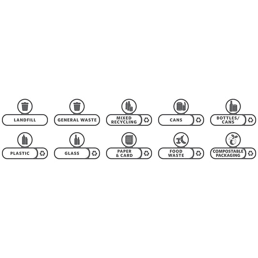 Rubbermaid Slim Jim Recycling Station Billboard Label Kit, Pack of 10 Easy2Order : RU91791