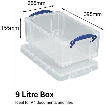 Really Useful Recycled Storage Box, 9 Litre, Grey