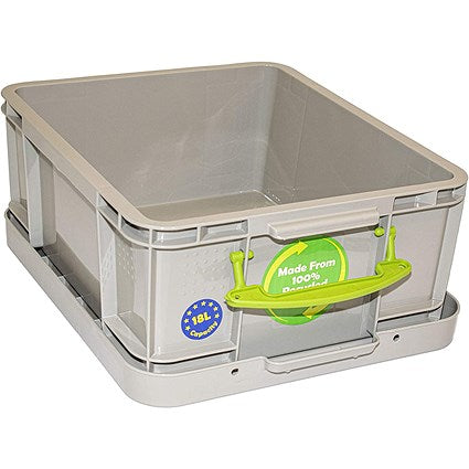 Really Useful Recycled Storage Box, 18 Litre, Grey