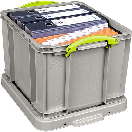 Really Useful Recycled Storage Box, 35 Litre, Grey