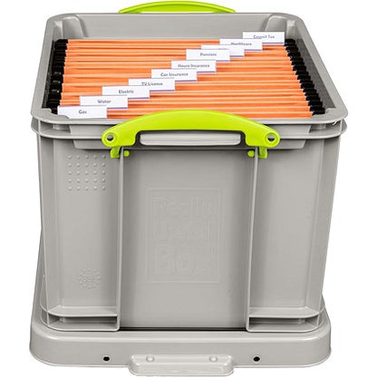 Really Useful Recycled Storage Box, 35 Litre, Grey