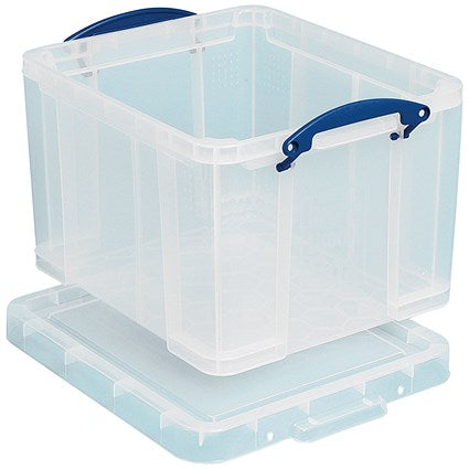 Really Useful Storage Box, 35 Litre, Clear