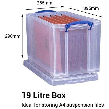 Really Useful Storage Box, 19 Litre, Clear