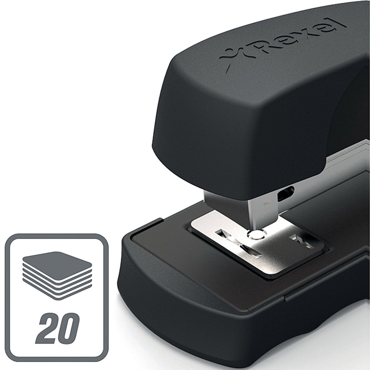 Rexel Aquarius Full Strip Stapler, Capacity 20 Sheets, Black
