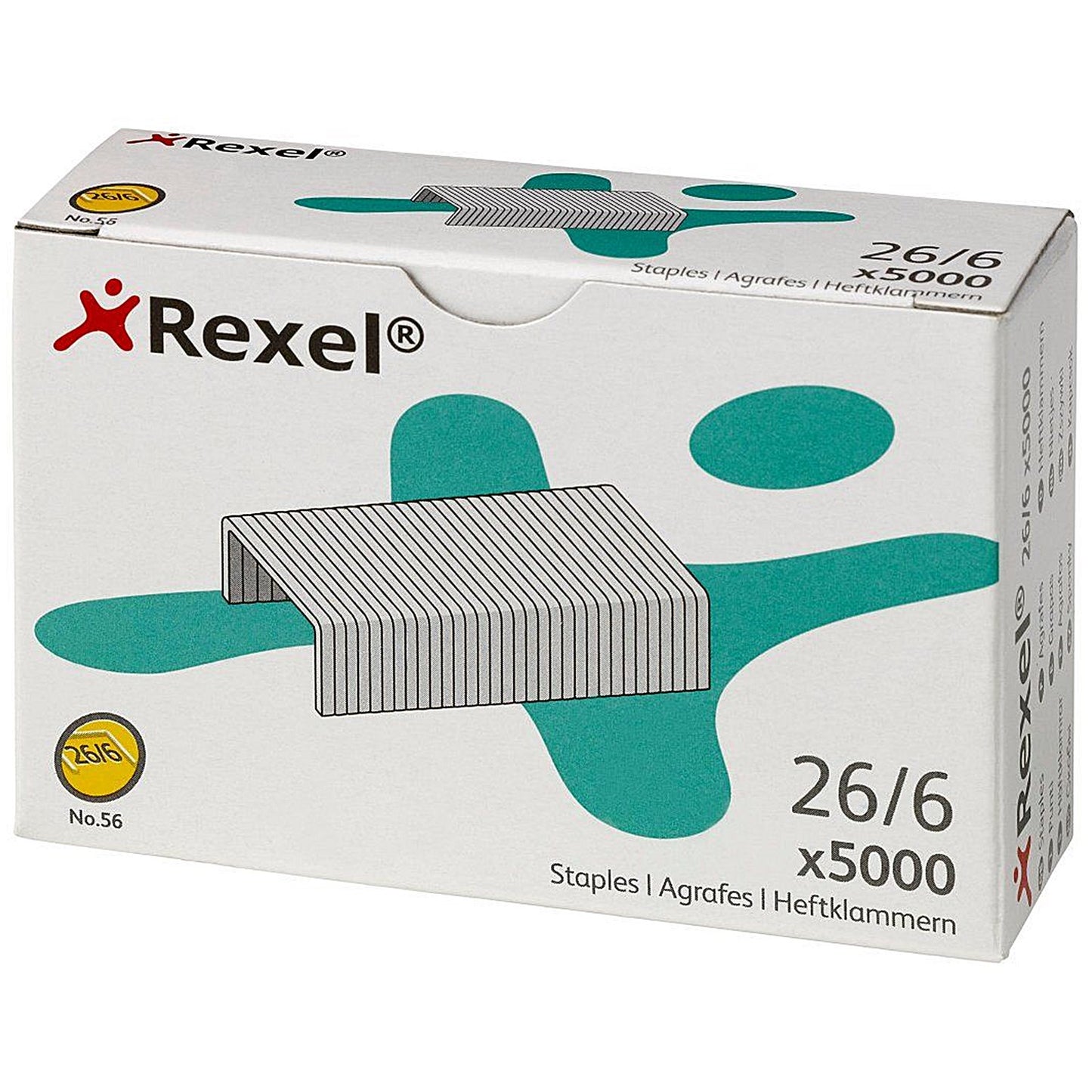 Rexel No. 56 (26/6mm) Staples, Pack of 5000