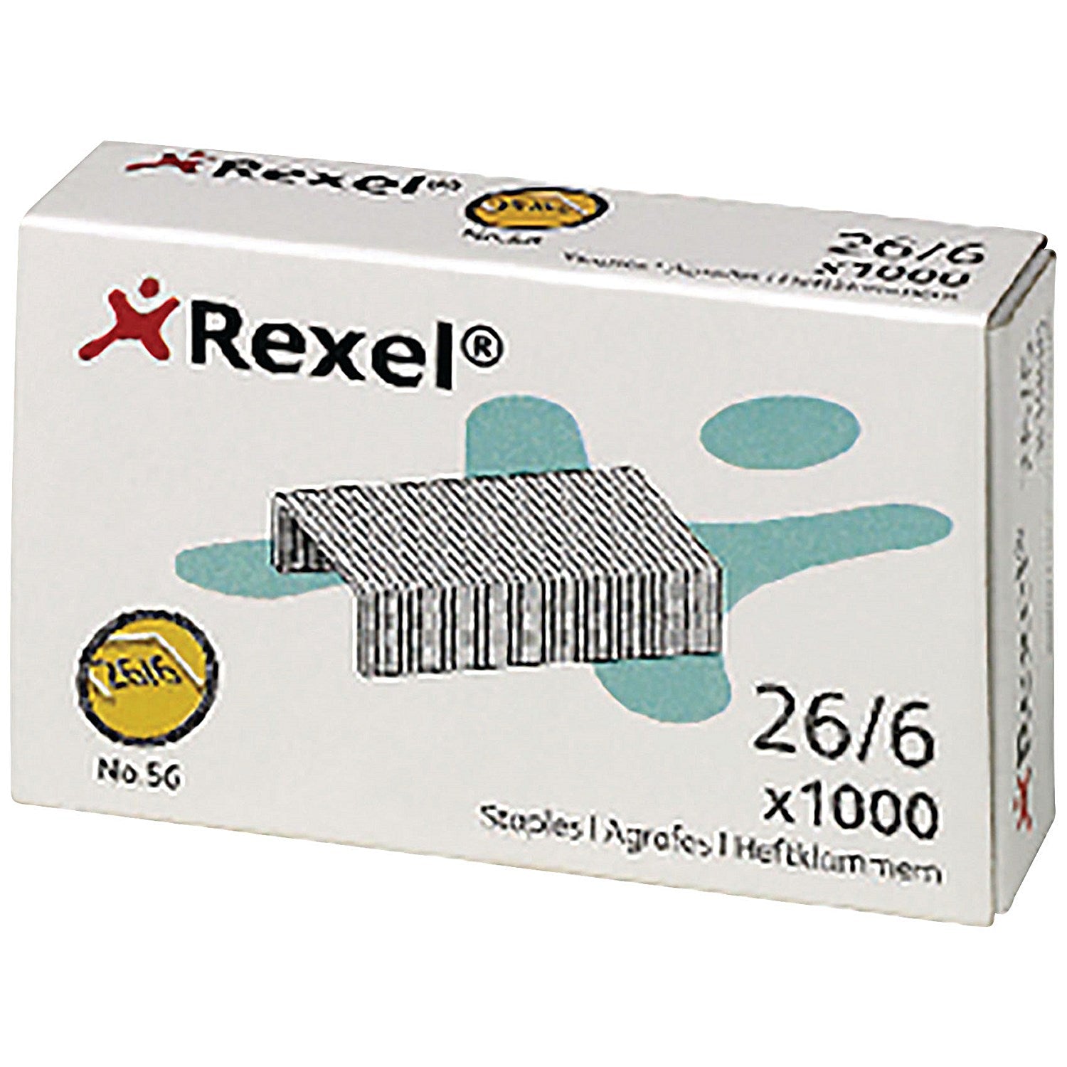 Rexel No. 56(26/6mm) Staples, Pack of 1000