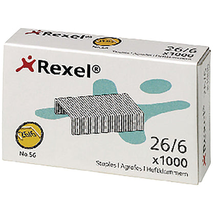Rexel No. 56(26/6mm) Staples, Pack of 1000