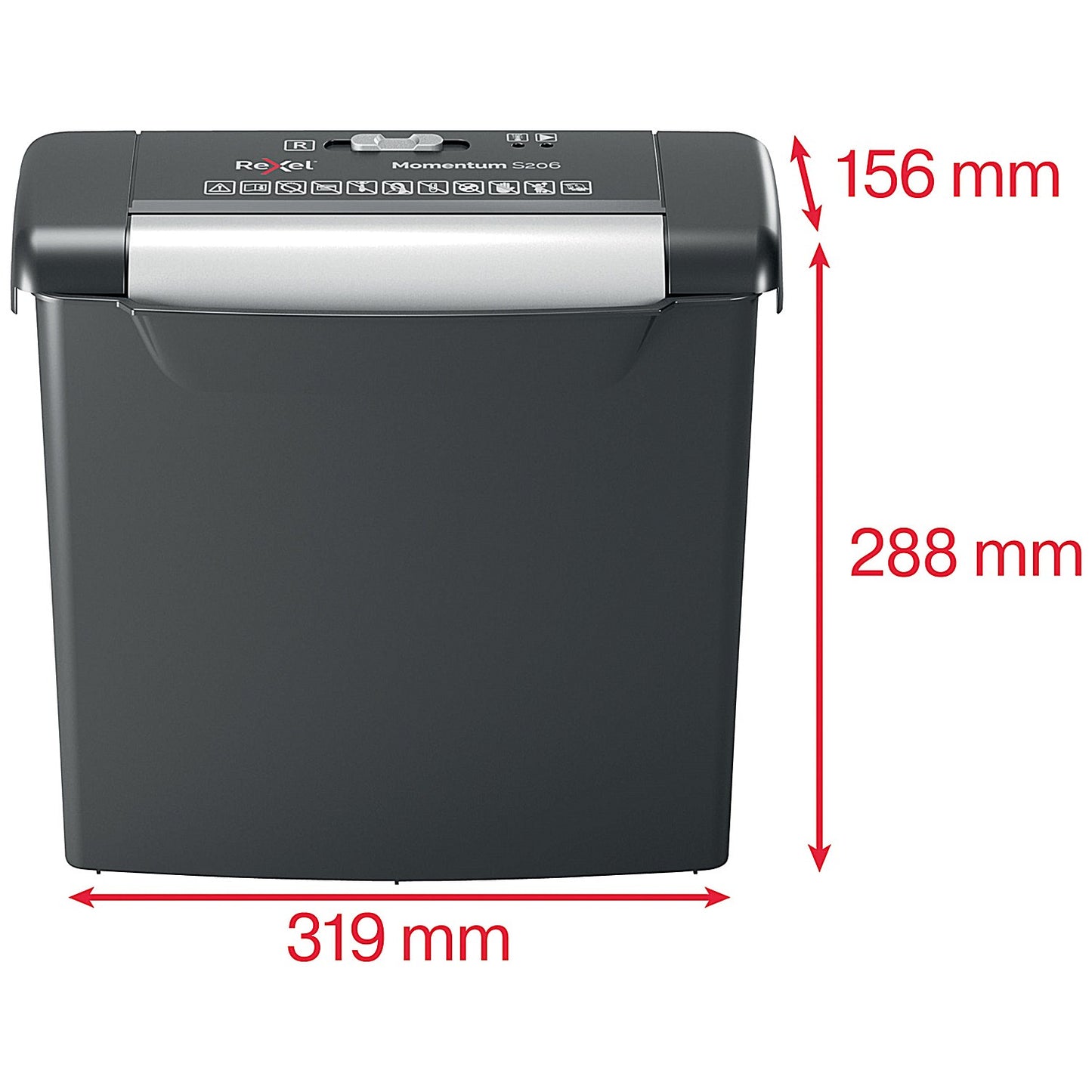 Rexel Momentum S206 P-2 Strip-Cut Shredder, 9 Litres