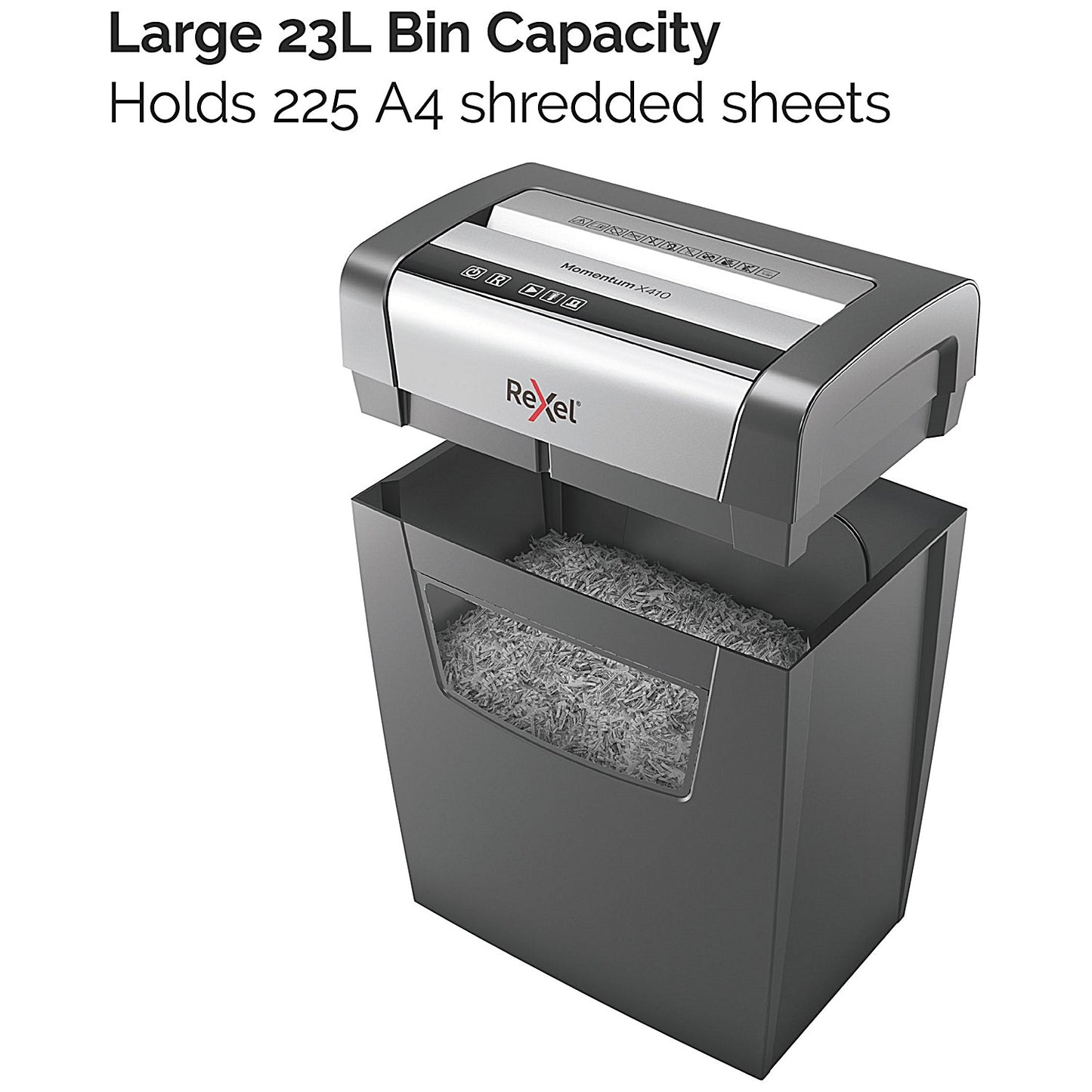 Rexel Momentum X410 P-4 Cross Cut Shredder, 23 Litres