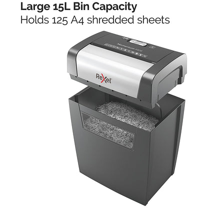 Rexel Momentum X406 P-4 Cross-Cut Shredder, 15 Litres