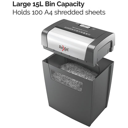 Rexel Momentum X308 P-3 Cross-Cut Shredder, 15 Litres