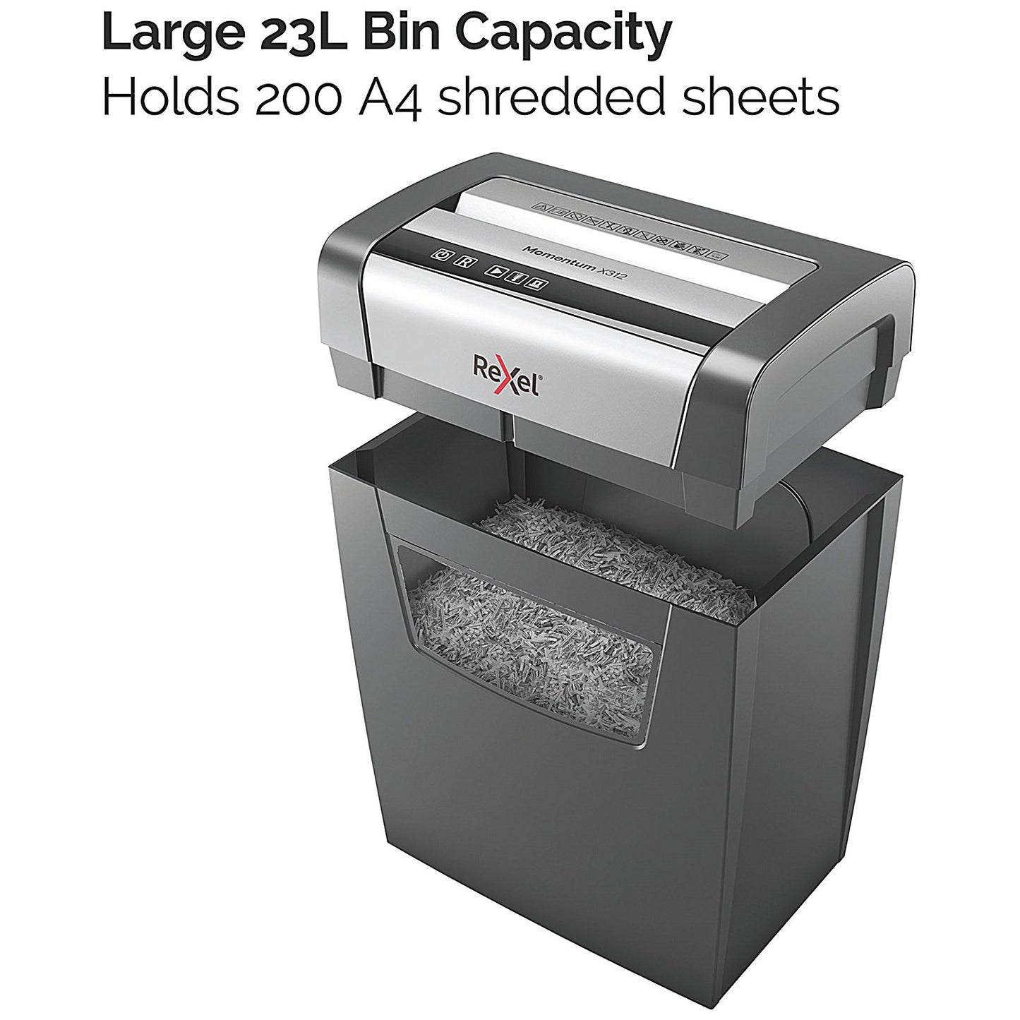 Rexel Momentum X312 P-3 Cross-Cut Shredder, 23 Litres