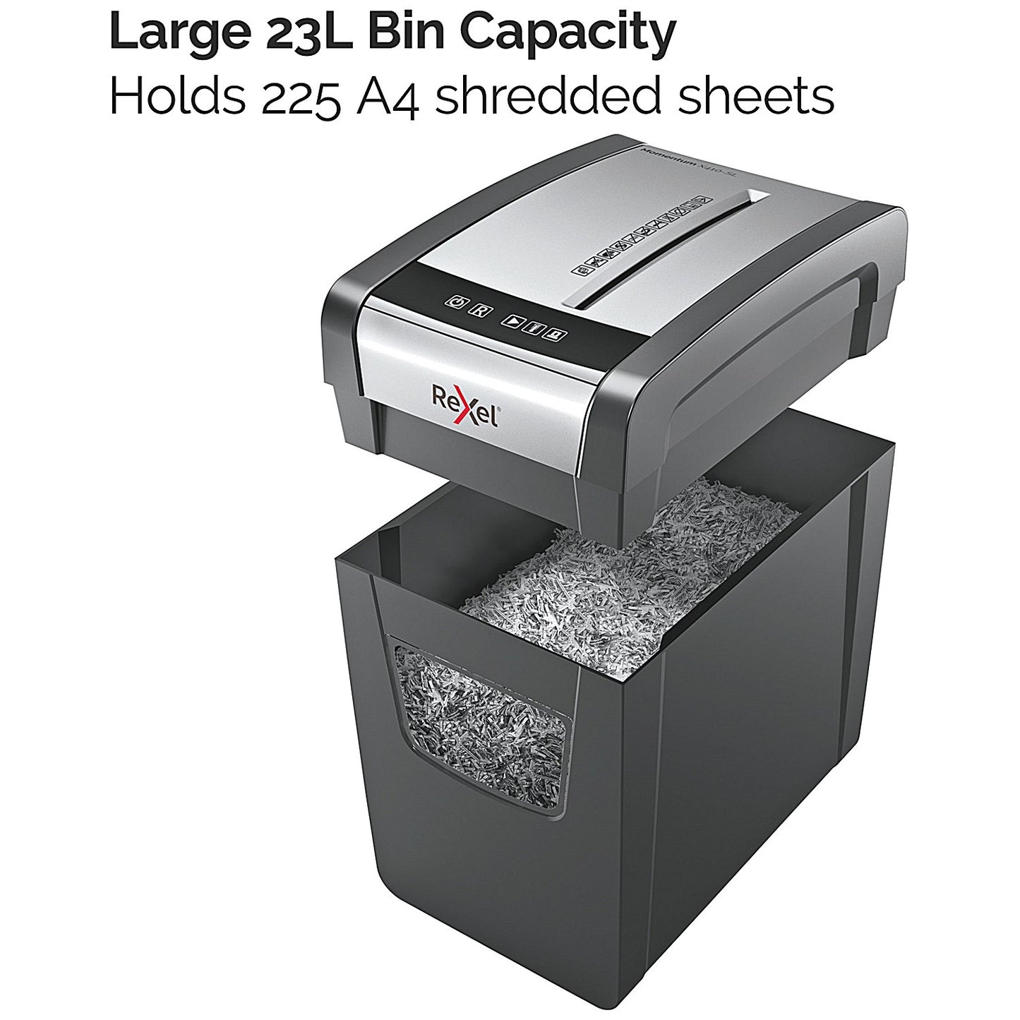 Rexel Momentum X410-SL Slimline P-4 Cross-Cut Shredder, 23 Litres