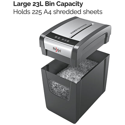 Rexel Momentum X410-SL Slimline P-4 Cross-Cut Shredder, 23 Litres