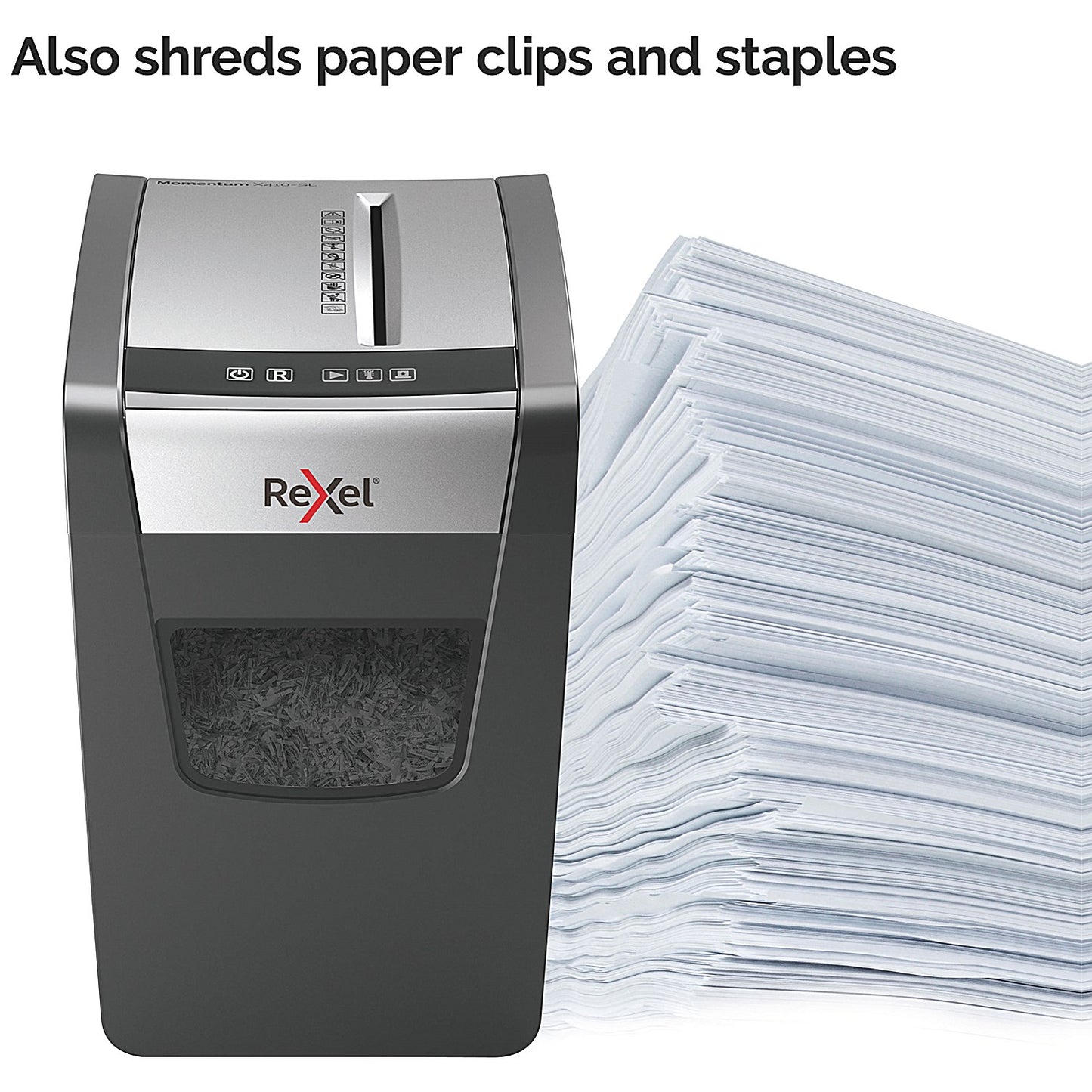 Rexel Momentum X410-SL Slimline P-4 Cross-Cut Shredder, 23 Litres