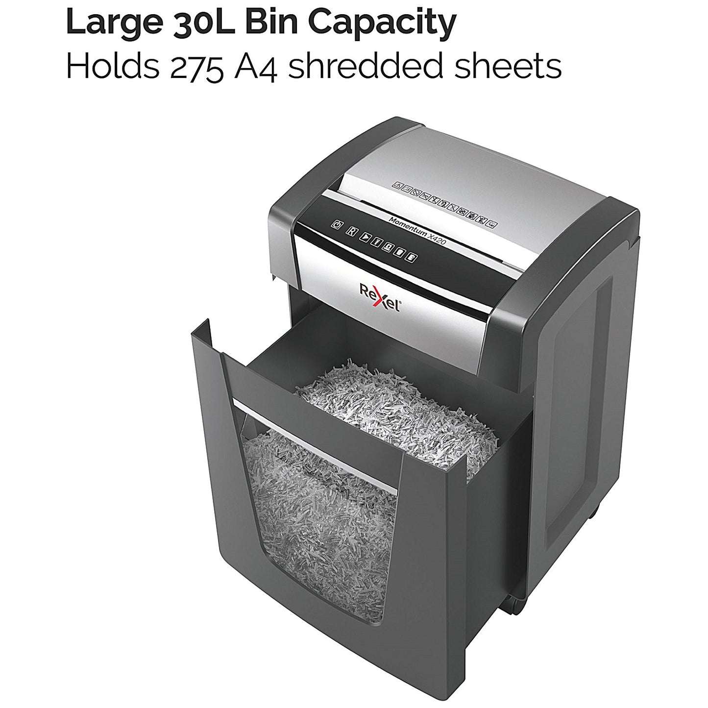 Rexel Momentum X420 P-4 Cross-Cut Shredder, 30 Litres