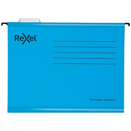 Rexel Classic Suspension Files A4 Blue (Pack of 25)