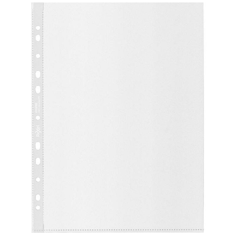 Rexel A4 Recycled Punched Pockets, 70 Micron, Top Opening, Pack of 100