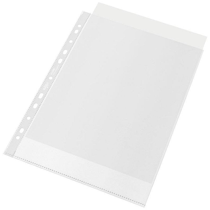 Rexel A4 Recycled Punched Pockets, 70 Micron, Top Opening, Pack of 100