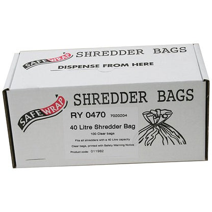 Safewrap Shredder Bags, Capacity 40 Litre, Pack of 100