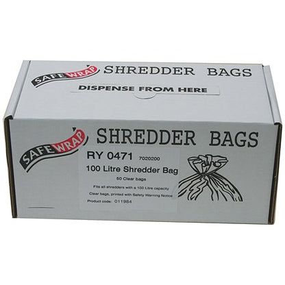 Safewrap Shredder Bags, Capacity 100 Litre, Pack of 50