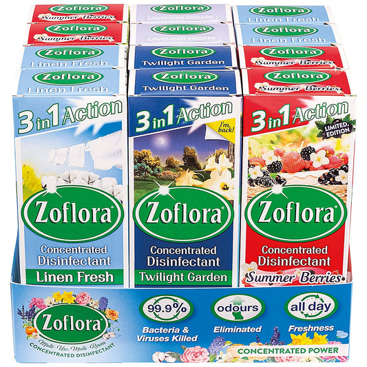 Zoflora 3-in-1 Concentrated Disinfectant, 120ml, Pack of 12