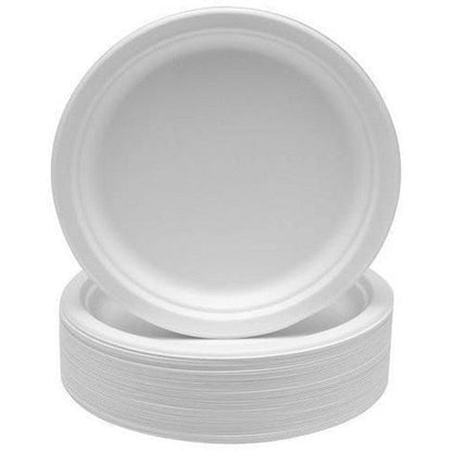 Caterpack Super Rigid Biodegradable Plate, 228mm, White, Pack of 50 Easy2Order : RY32064