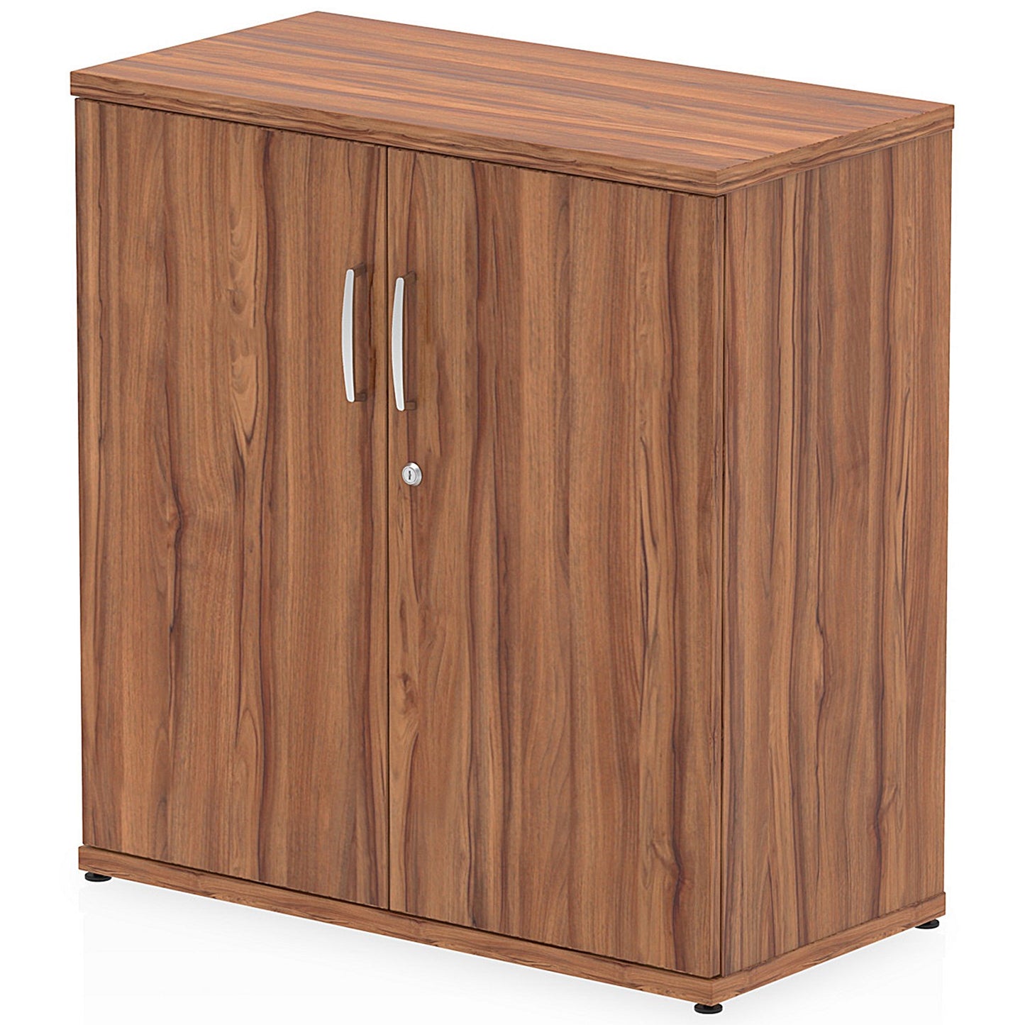 Impulse Low Cupboard, 1 Shelf, 800mm High, Walnut