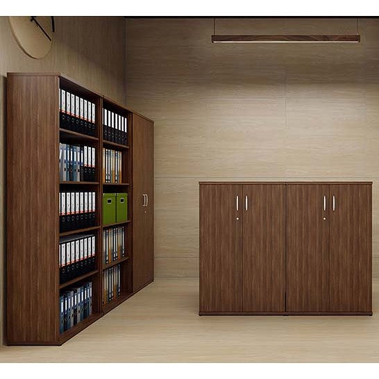 Impulse Medium Cupboard, 2 Shelves, 1200mm High, Walnut