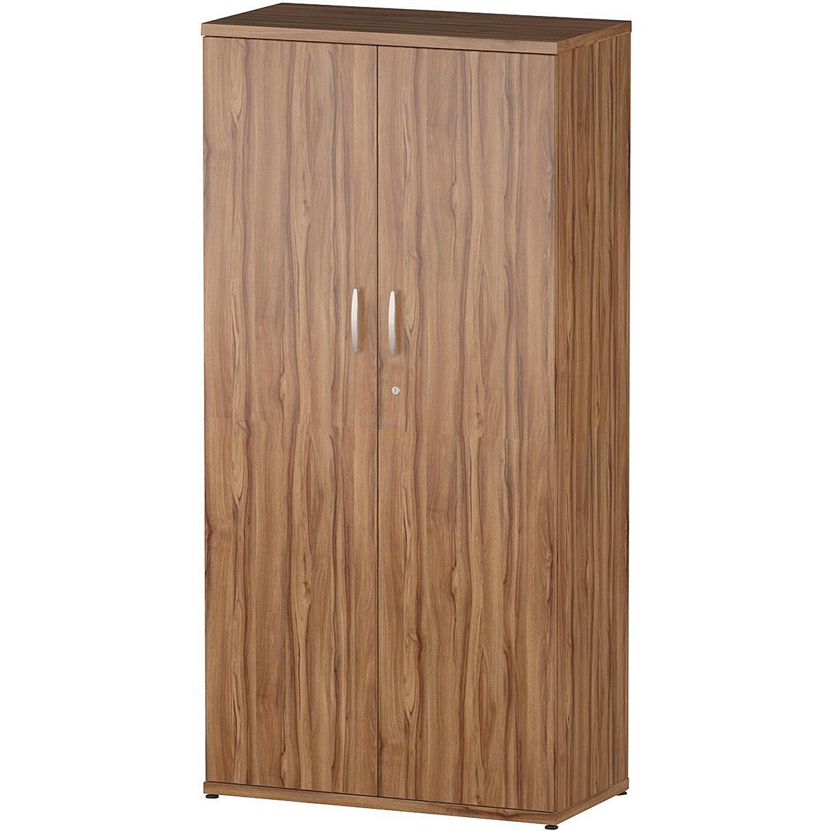 Impulse Tall Cupboard, 3 Shelves, 1600mm High, Walnut