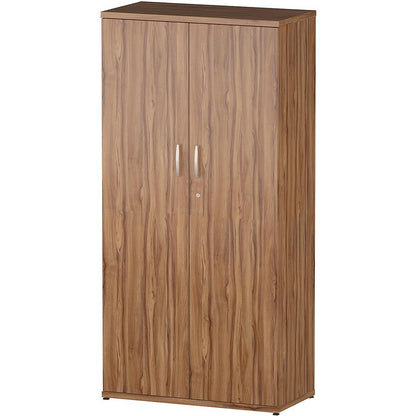 Impulse Tall Cupboard, 3 Shelves, 1600mm High, Walnut