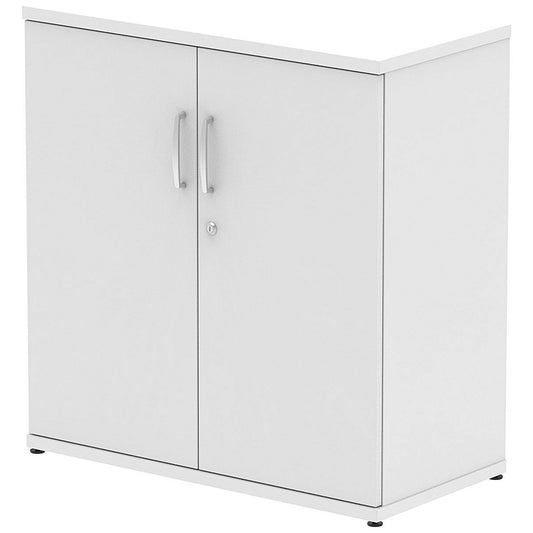 Impulse Low Cupboard, 1 Shelf, 800mm High, White