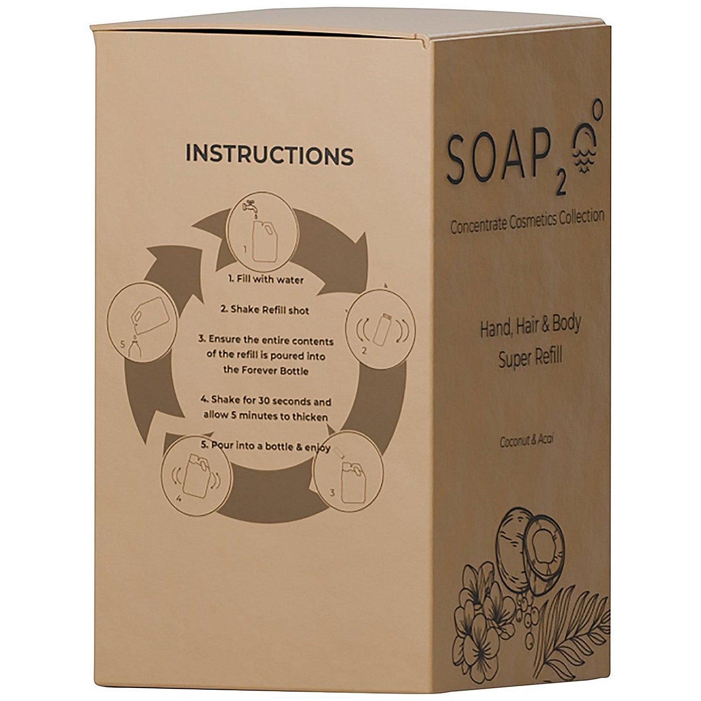 Gel Hair + Hand + Body Soap Super Refill Makes 4 Litres (Pack of 4)