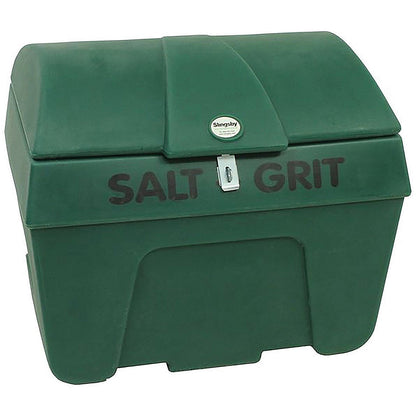 Slingsby Heavy Duty Salt and Grit Bin without Hopper Feed with Hasp, 200 Litre, Green