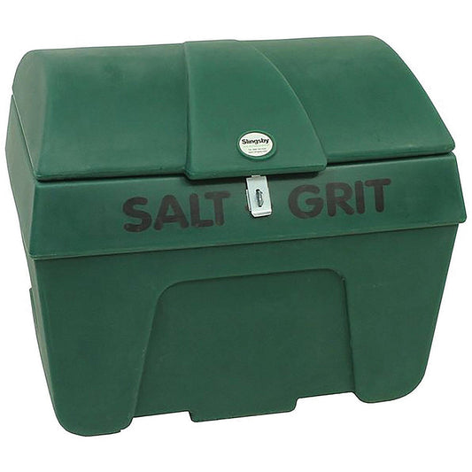 Slingsby Heavy Duty Salt and Grit Bin without Hopper Feed with Hasp, 200 Litre, Green