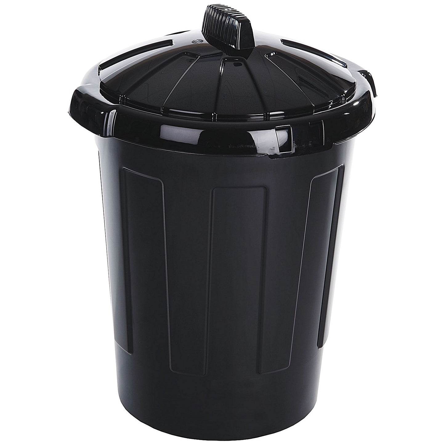 Plastic Dustbin, 80 Litre, Black