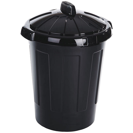 Plastic Dustbin, 80 Litre, Black